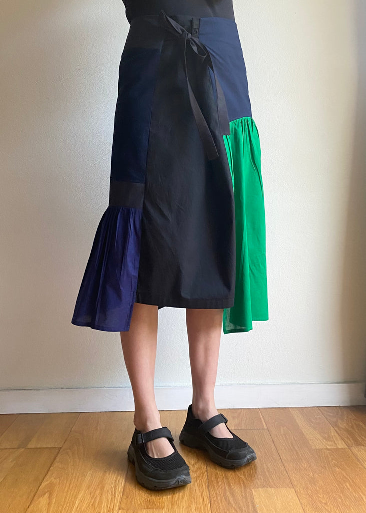 Tie Frill Skirt - green
