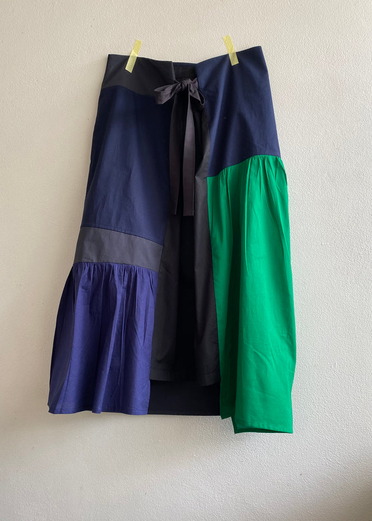 Tie Frill Skirt - green