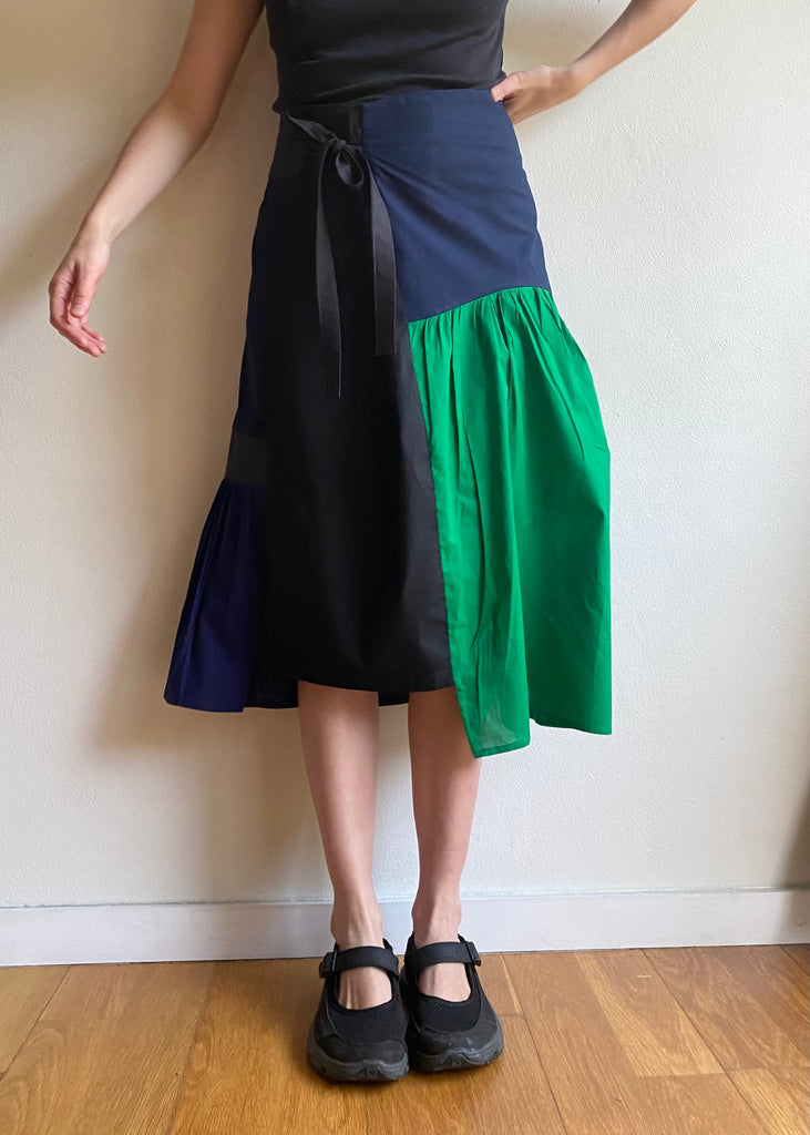 Tie Frill Skirt - green